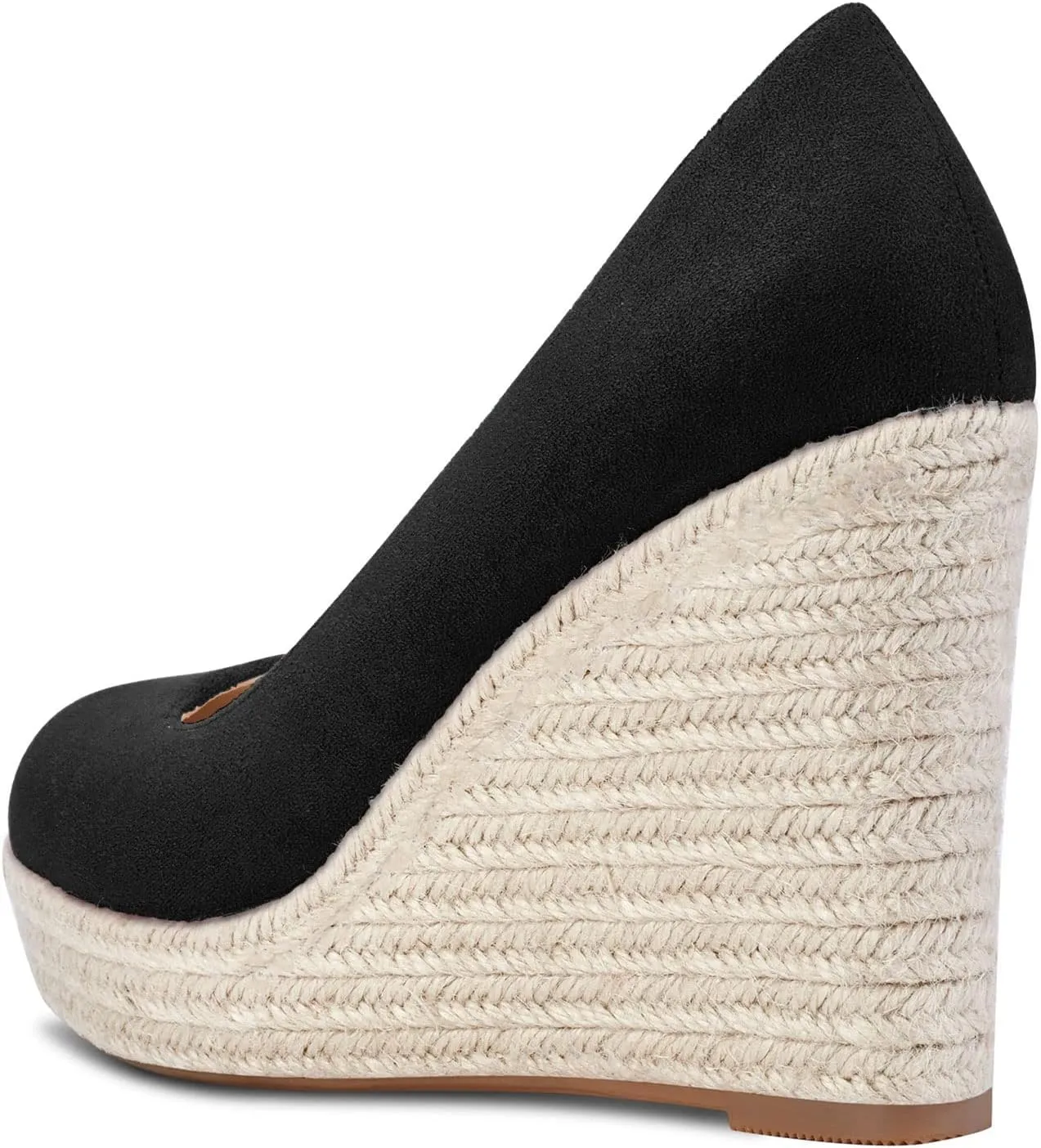 Aachcol Women Wedge Pumps Braid Platform High Heel Close Round Toe Sandals Slip-on Dress Shoes Classic Wedding Party 4 Inche