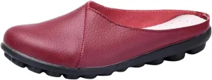 ACE SHOCK Loafer Flats Women Slip-on, Casual Leather Moccasins Slippers Sandals Back Open