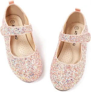 ADAMUMU Girls Dress Up Shoes Sparkly Shoes for Girls Princess Mary Jane School Uniform Dress Shoes in Performance, Prom and Graduation for Toddler/Little/Big Kids