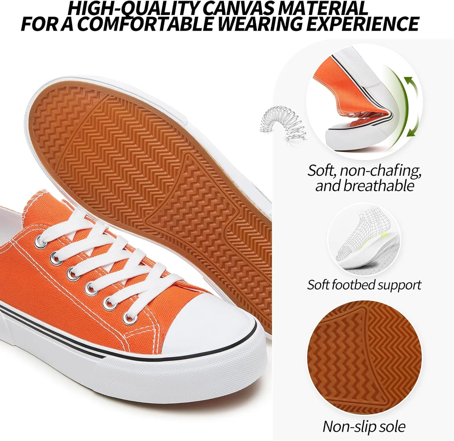 Adokoo Canvas Tennis Shoes for Women Low Top Casual White Black Sneakers for Women Lace Up Fashion Comfortable Walking Shoes