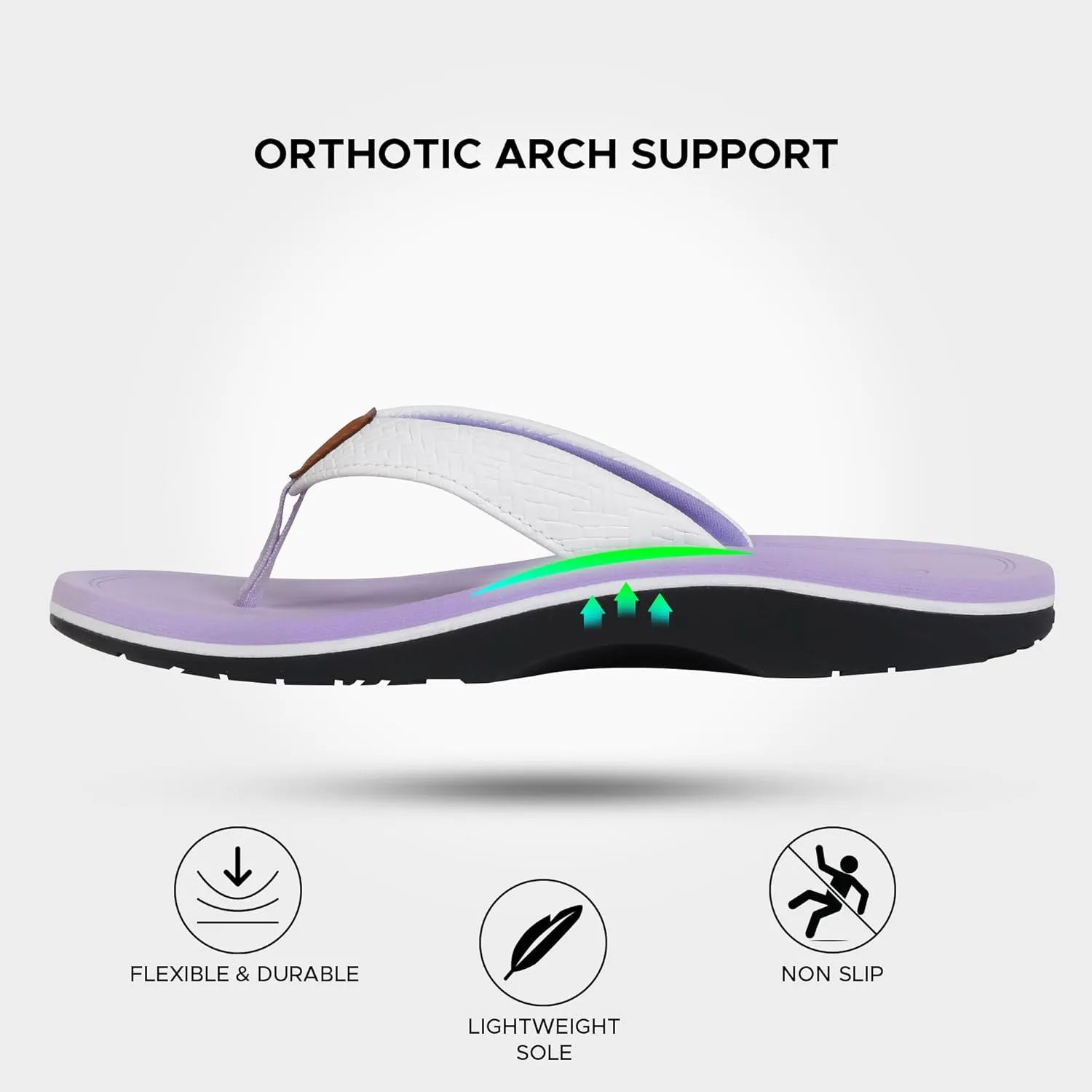 AEROTHOTIC Flip Flops Arch Support Womens – Slip On Recovery Plantar Fasciitis Relief Orthotic Slippers – Lightweight Thong Cushioning Sandals Women – Indoor Outdoor Beach Yoga Mat Footbed Footwear