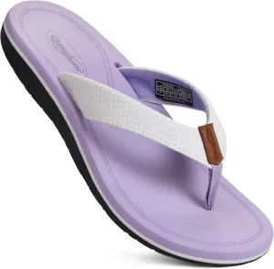 AEROTHOTIC Flip Flops Arch Support Womens – Slip On Recovery Plantar Fasciitis Relief Orthotic Slippers – Lightweight Thong Cushioning Sandals Women – Indoor Outdoor Beach Yoga Mat Footbed Footwear