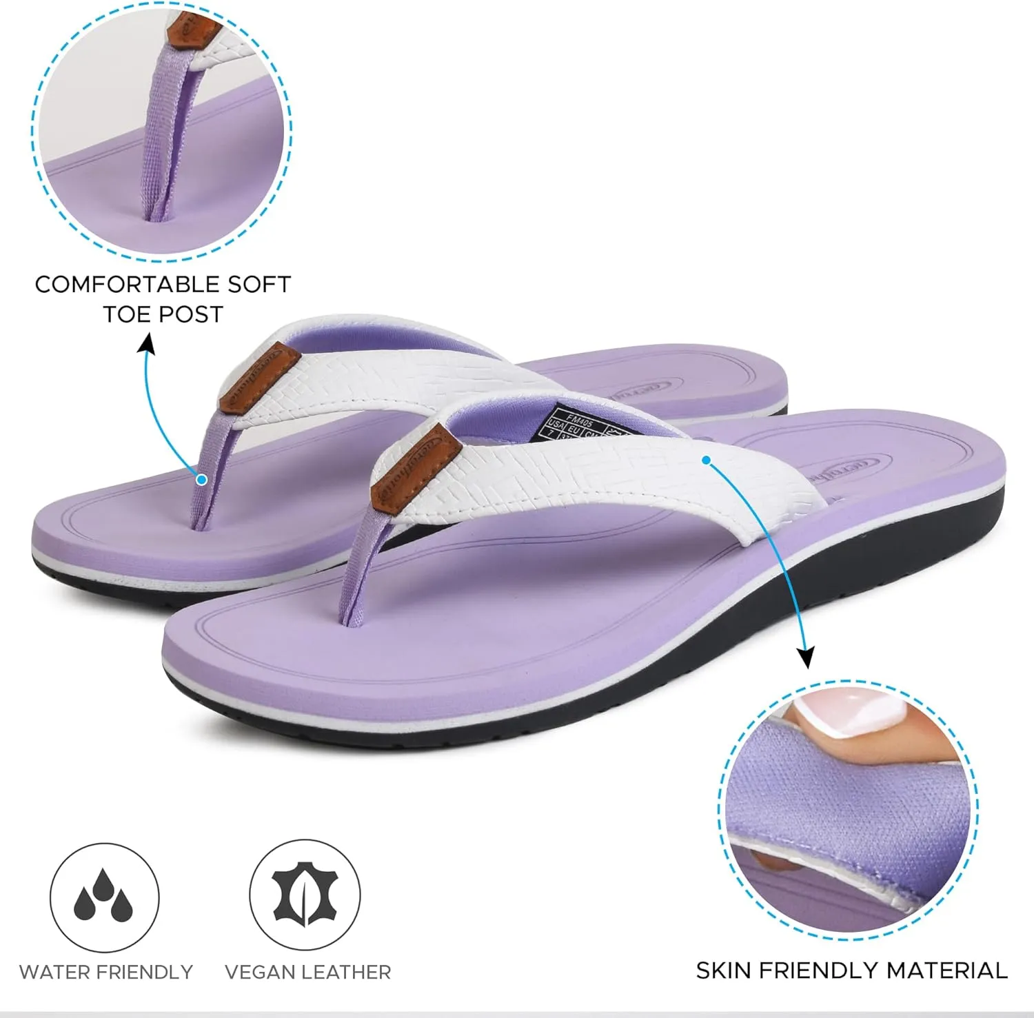 AEROTHOTIC Flip Flops Arch Support Womens – Slip On Recovery Plantar Fasciitis Relief Orthotic Slippers – Lightweight Thong Cushioning Sandals Women – Indoor Outdoor Beach Yoga Mat Footbed Footwear