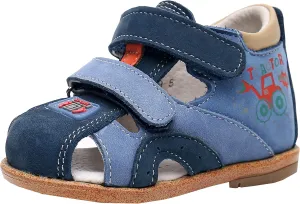 Ahannie Boys Girls Sandals for Toddler & Little Kids Closed Toe Summer Shoes with Hook Loop