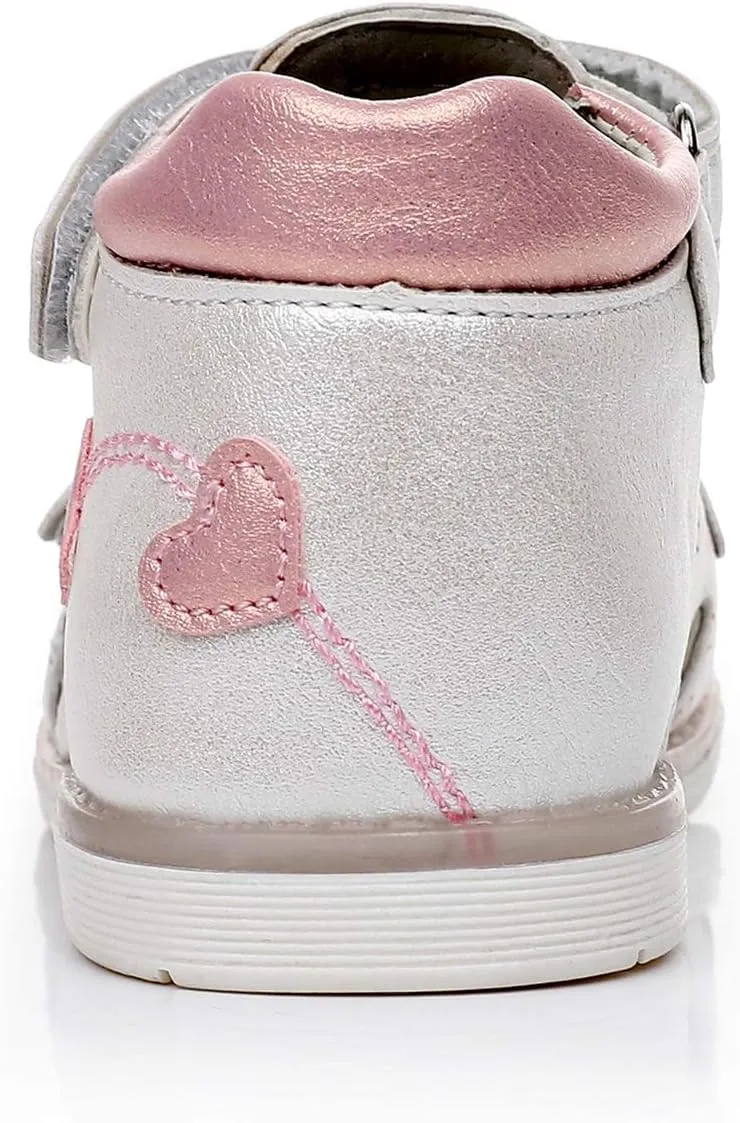 Ahannie Toddler Boys Girls Double Adjustable Strap Closed-Toe Orthopedic Sandals, Kids Summer Sandals with Arch Support