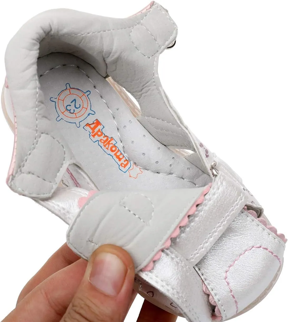 Ahannie Toddler Boys Girls Double Adjustable Strap Closed-Toe Orthopedic Sandals, Kids Summer Sandals with Arch Support