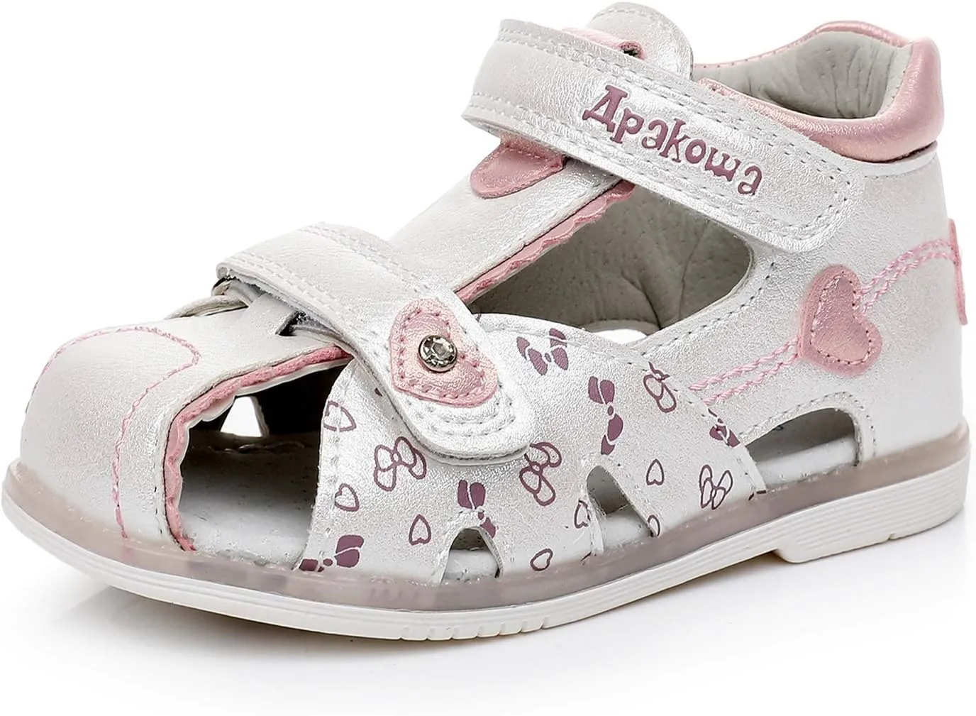 Ahannie Toddler Boys Girls Double Adjustable Strap Closed-Toe Orthopedic Sandals, Kids Summer Sandals with Arch Support