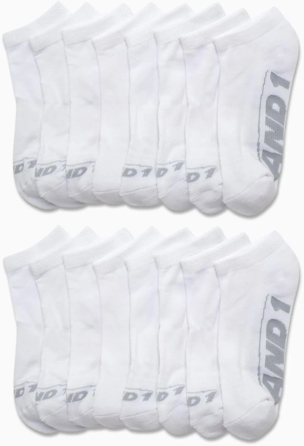 AND1 Boys Low Cut Socks - 16 Pack Breathable Moisture-Wicking Cushioned Athletic No Show Socks for Boys (Sizes: Small-Large)