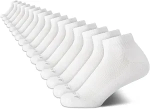 AND1 Boys Quarter Socks - 16 Pack Moisture Wicking Cushioned Athletic Basketball and Running Socks for Boys (Sizes: S-L)