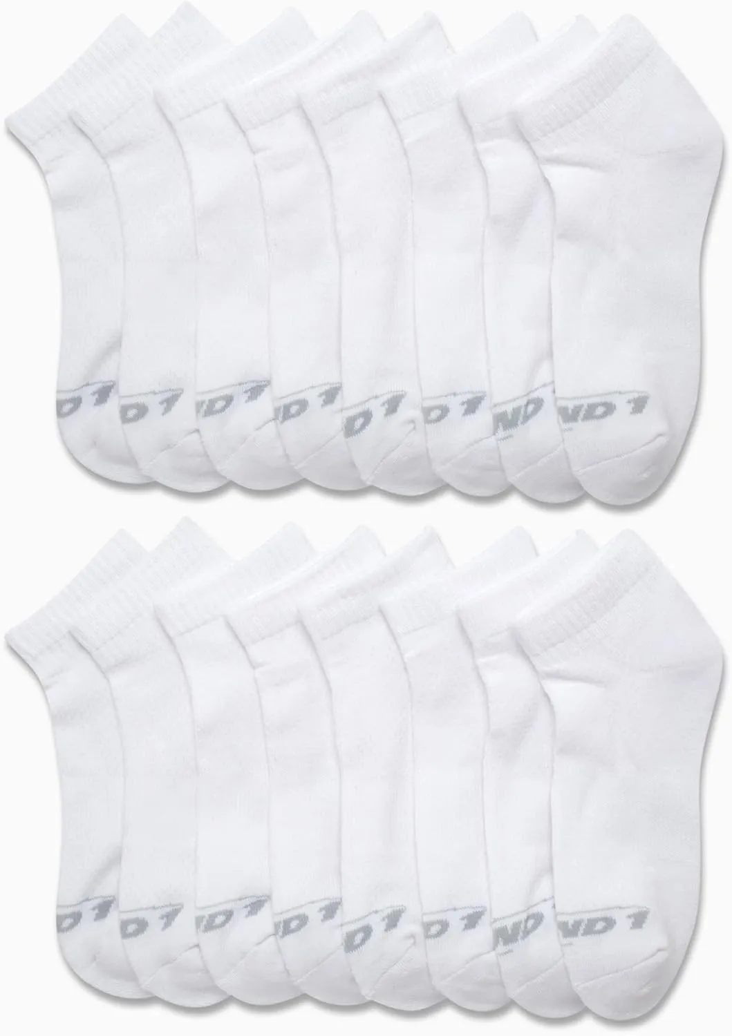 AND1 Boys Quarter Socks - 16 Pack Moisture Wicking Cushioned Athletic Basketball and Running Socks for Boys (Sizes: S-L)