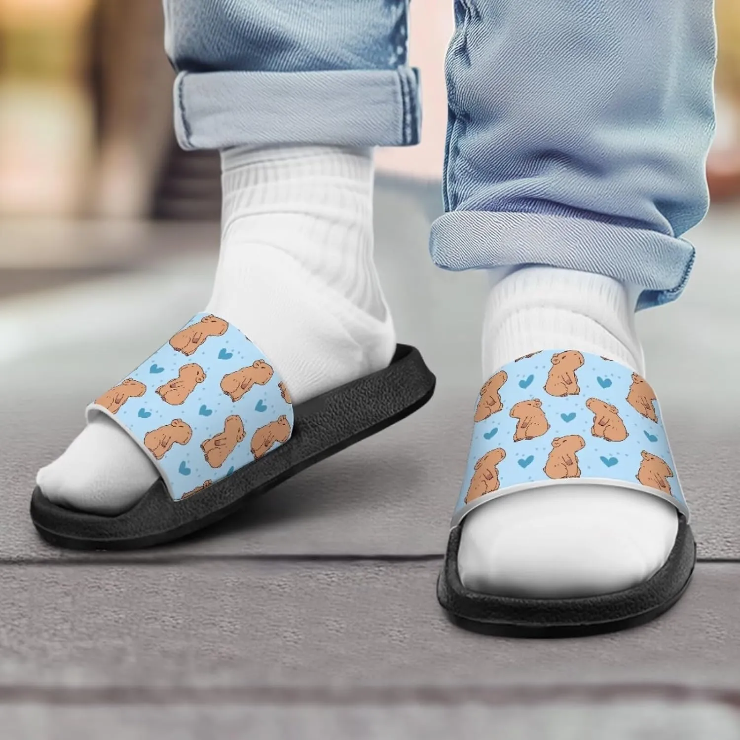 Animal Pattern Sandals House Slides Children's Cozy Pillow Slippers Soft Non-Slip for Beach Pool Bathroom