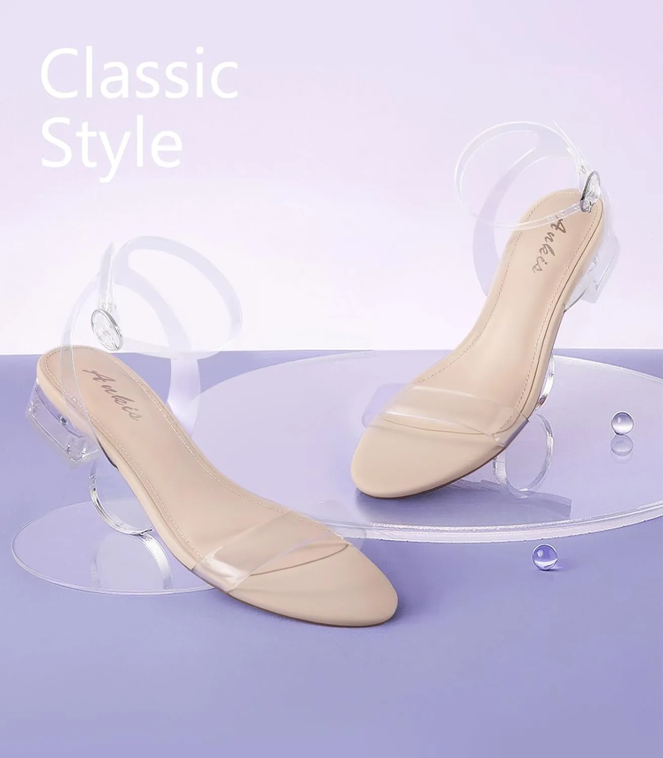 Ankis Black Nude White Red Women Sandals Comfortable Walking Strappy Open Toe Sandals for Women Dressy Summer 1 Inch Low block Heel Flat Adjustable Ankle Strap Wide Available Shoes 2024