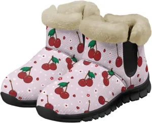 Ankle Boots for Women Waterproof Anti-Slip Winter Warm Fur Lined Snow Boot Outdoor Insulated Slip On Booties Shoes for Hiking Work