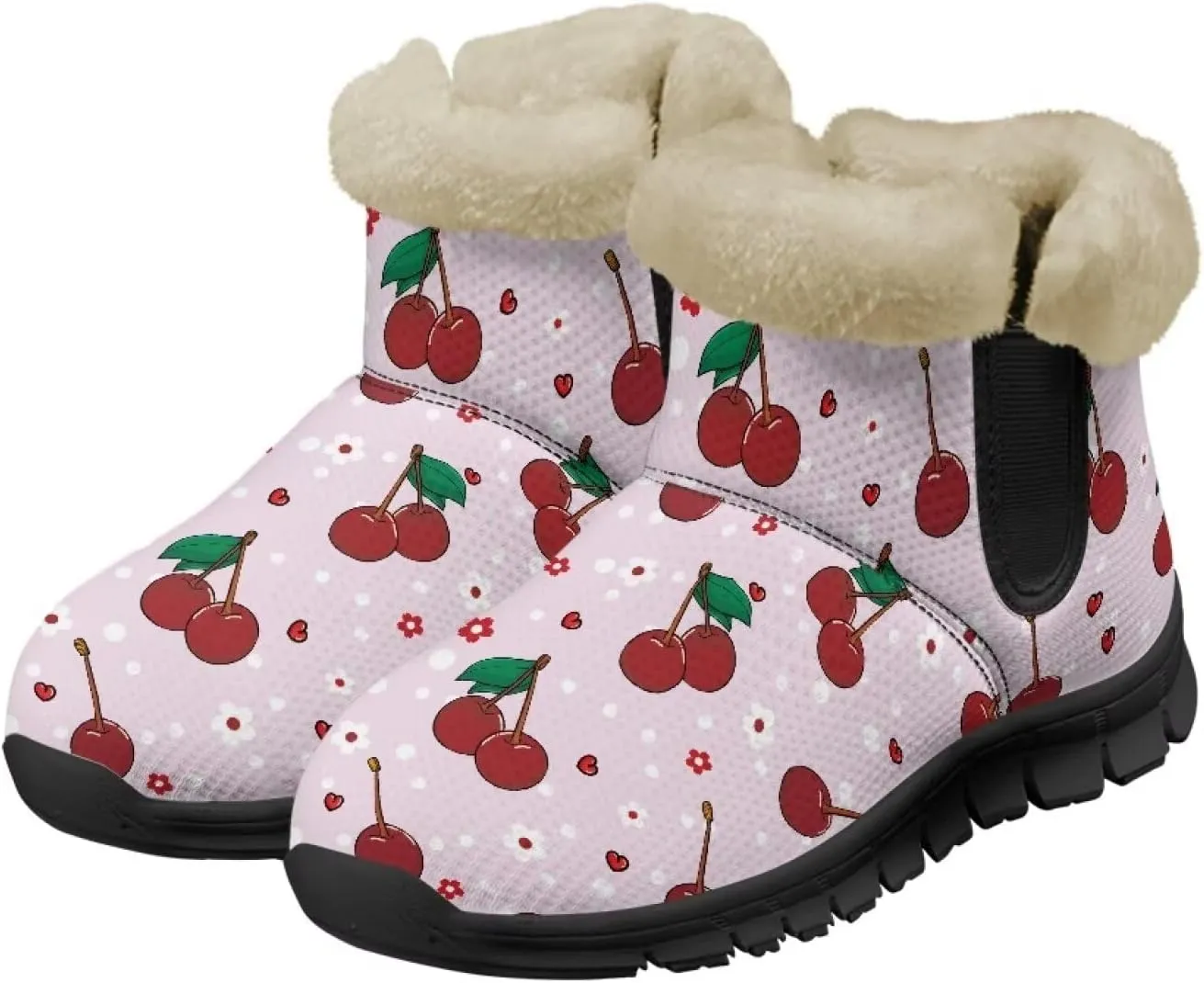 Ankle Boots for Women Waterproof Anti-Slip Winter Warm Fur Lined Snow Boot Outdoor Insulated Slip On Booties Shoes for Hiking Work