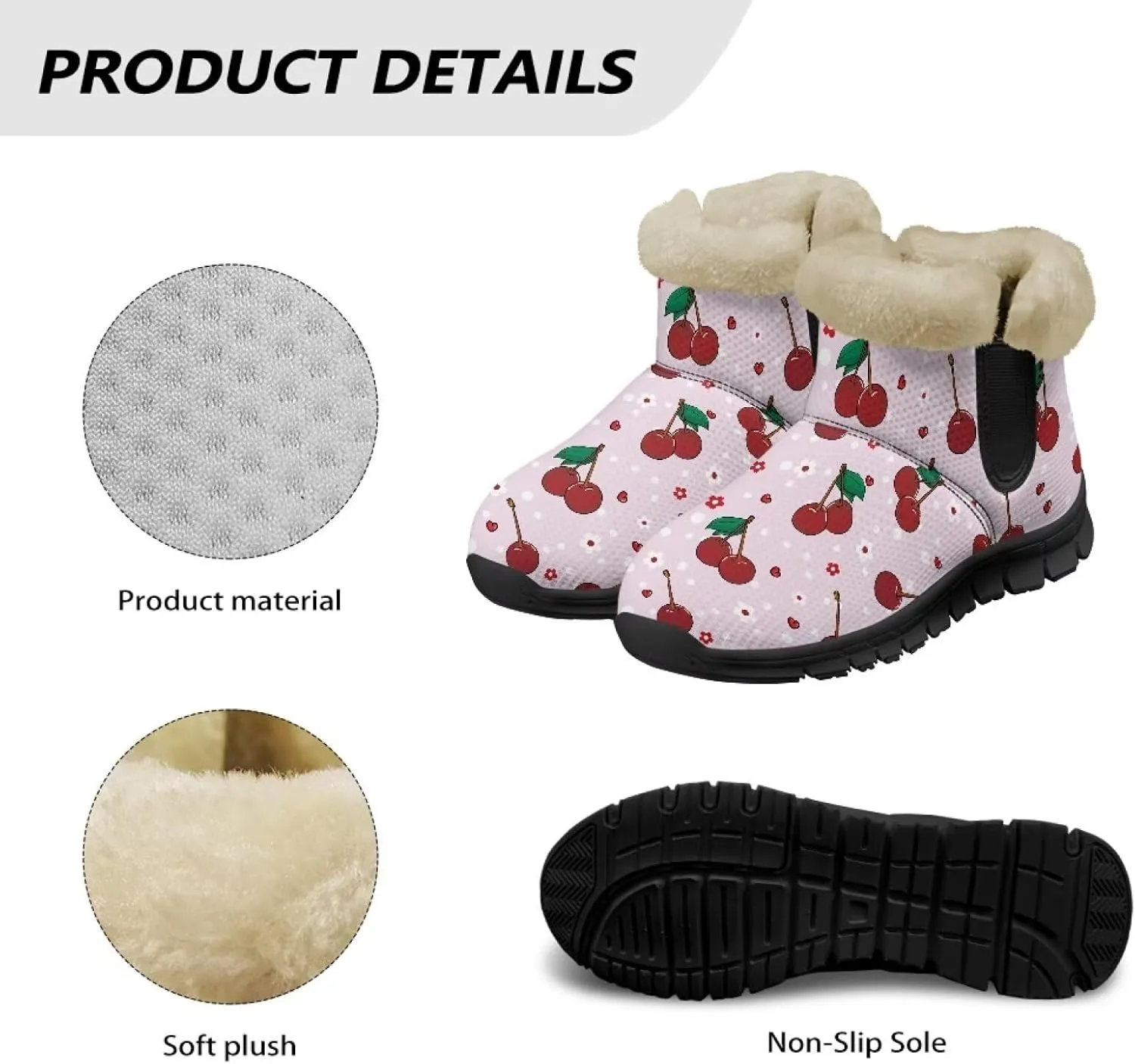 Ankle Boots for Women Waterproof Anti-Slip Winter Warm Fur Lined Snow Boot Outdoor Insulated Slip On Booties Shoes for Hiking Work