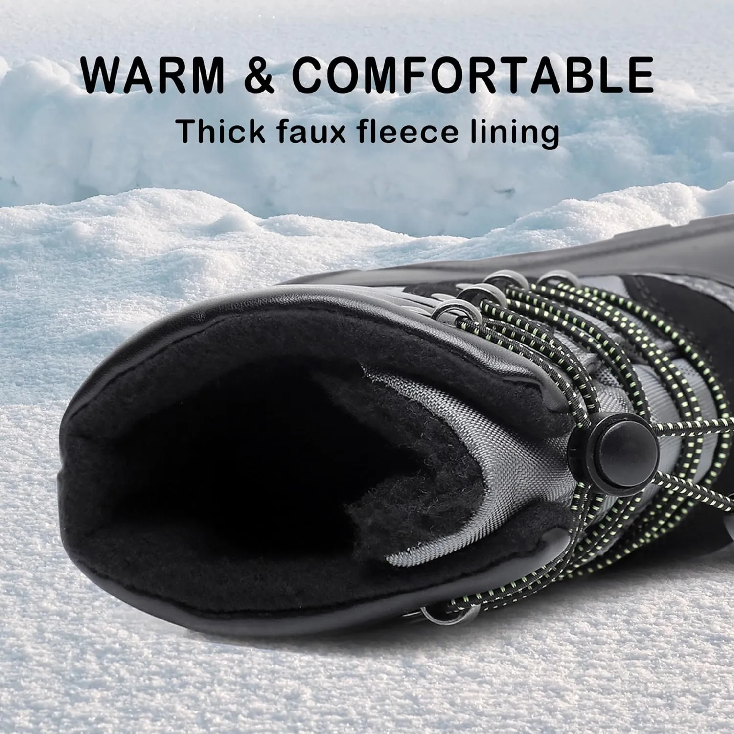 Apakowa Kids Boys Girls Winter Snow Boots Waterproof Outdoor Insulated Snow Boots (Little Kid/Big Kid)