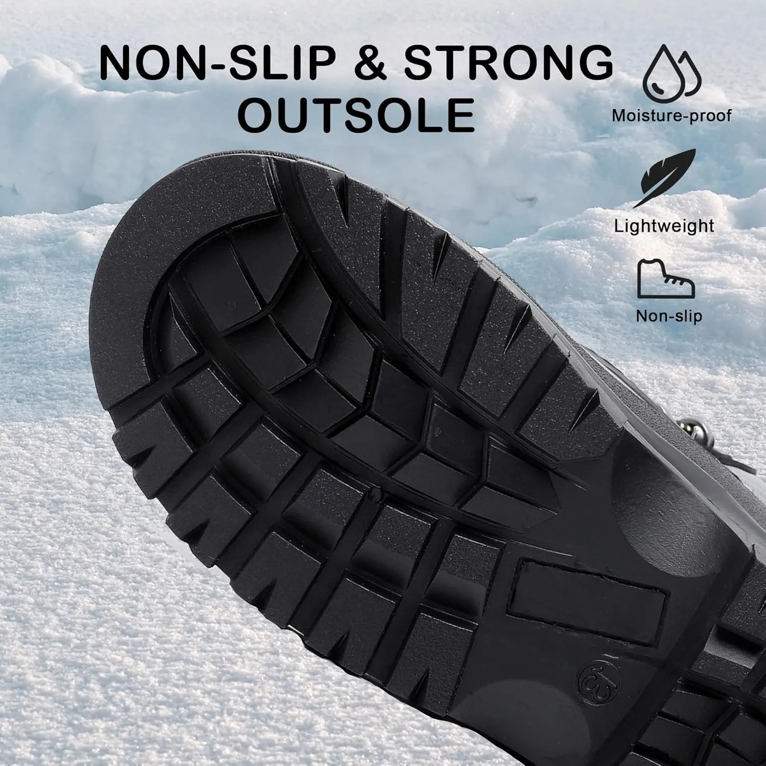 Apakowa Kids Boys Girls Winter Snow Boots Waterproof Outdoor Insulated Snow Boots (Little Kid/Big Kid)