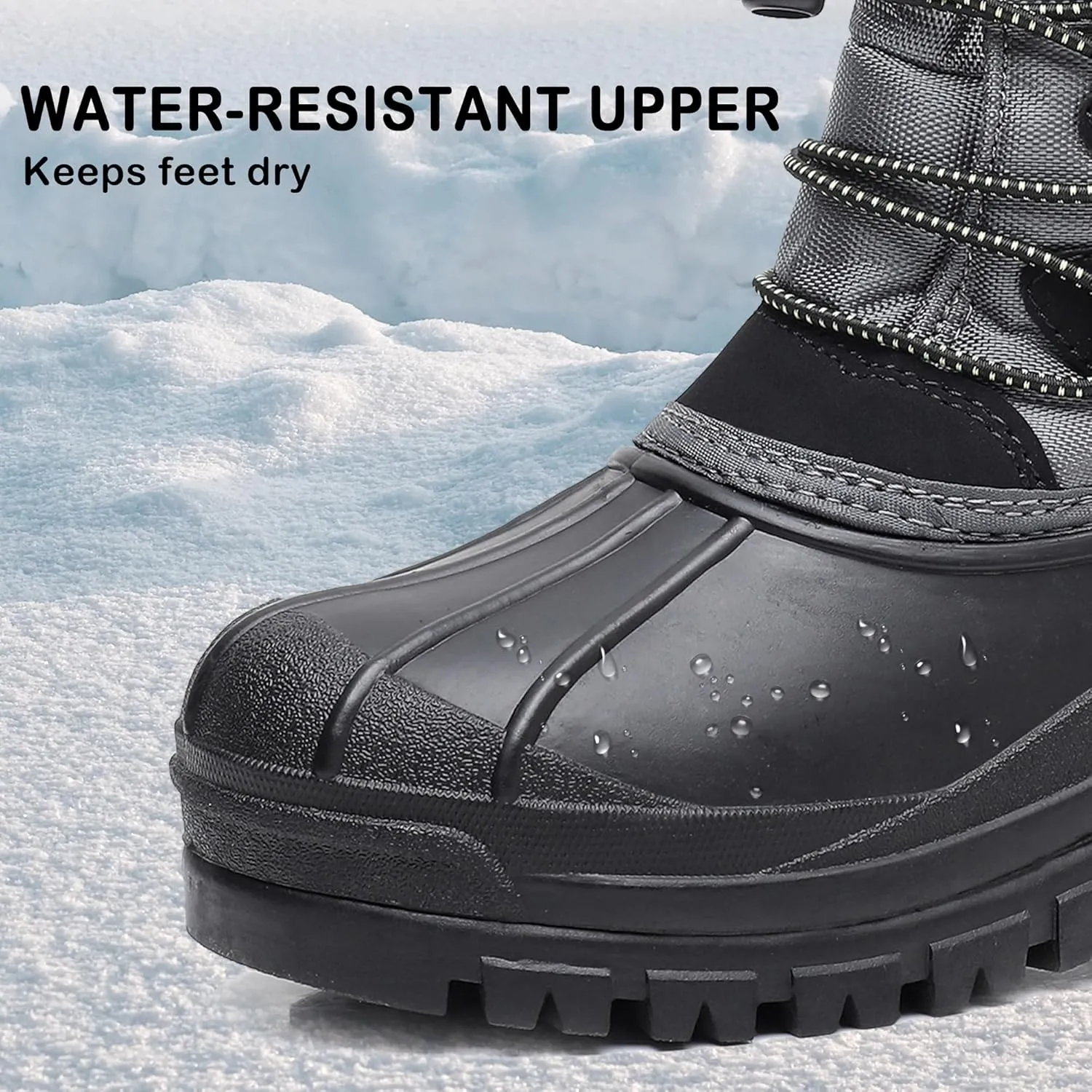 Apakowa Kids Boys Girls Winter Snow Boots Waterproof Outdoor Insulated Snow Boots (Little Kid/Big Kid)