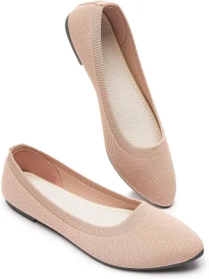 BABUDOG Women's Mesh Flats Shoes Pointed-Toe Dress Shoes for Women Black Flats Shoes Comfortable Memory Foam Flats Shoes