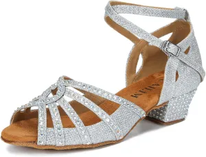 Ballroom Rhinestone Dance Shoes Women Latin Salsa Bachata Social Dancing Sandals L6889