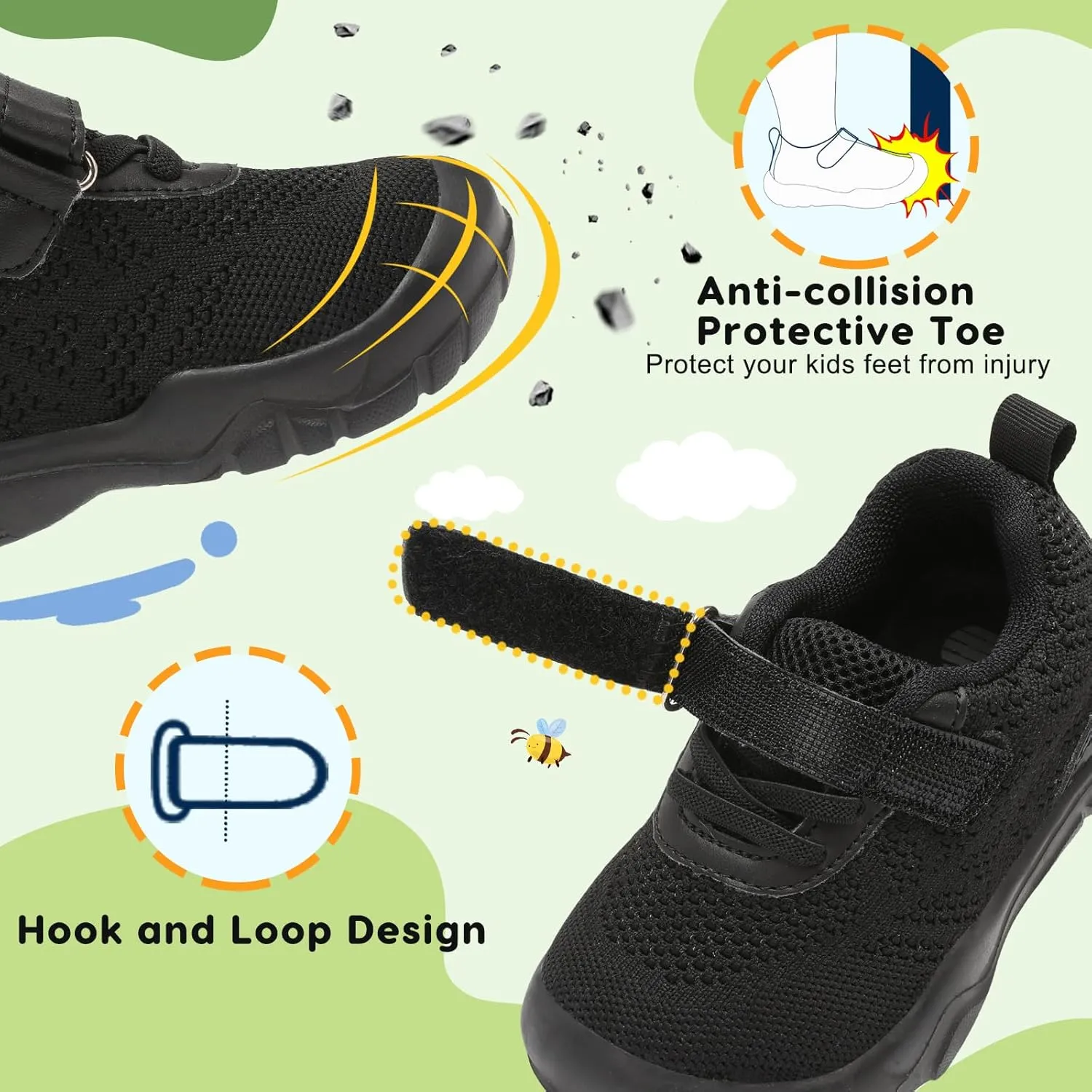 BARERUN Toddler Shoes Boys Girls Barefoot Shoes Kids Breathable Sneakers School Tennis Shoes Slip on Running Shoes Infant Toddler Walking Shoes
