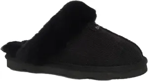 Bearpaw Loki Ii 2 - Women's Sheepskin Slippers Black Corduroy - 8 Medium