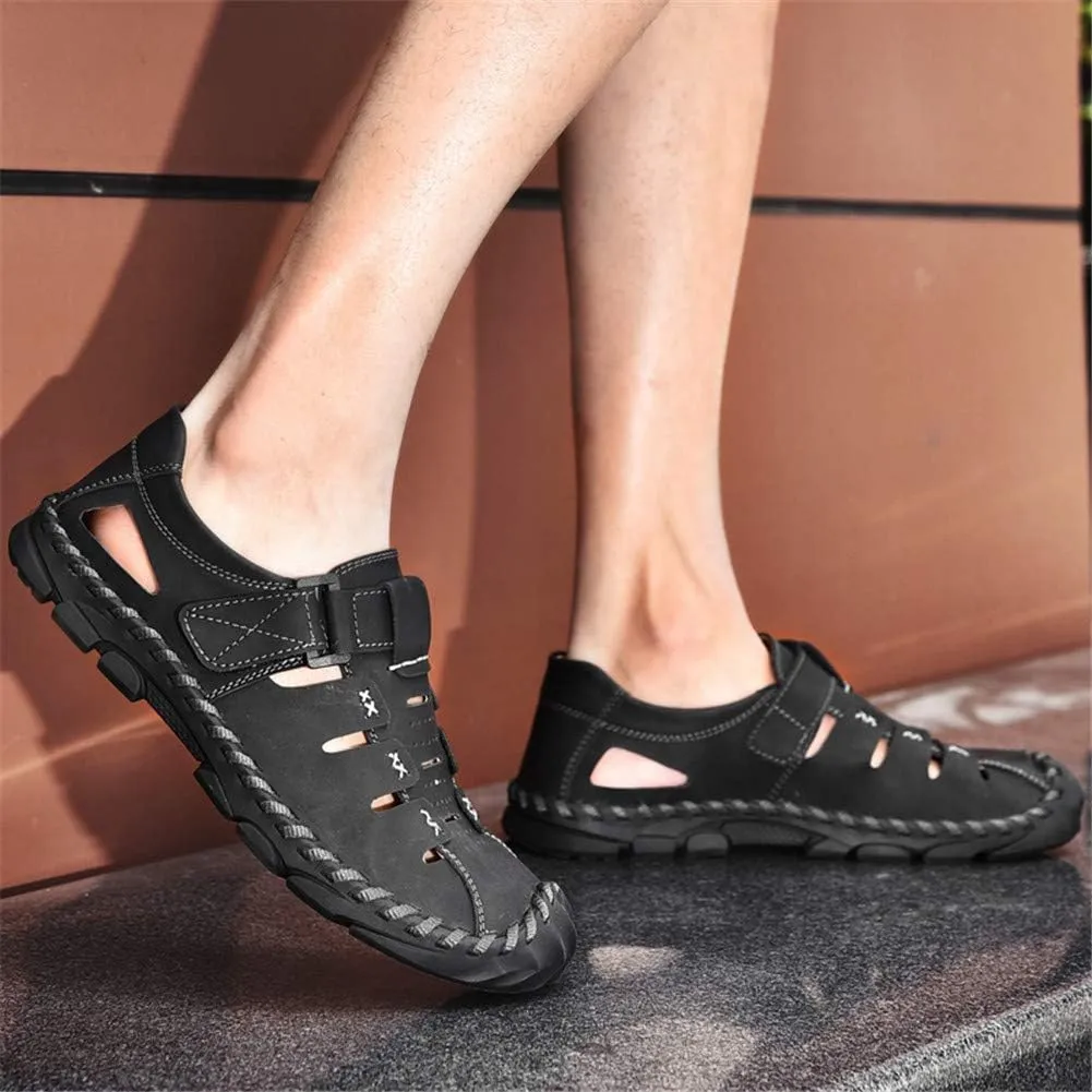 BIFINI Men's Handmade Leather Dress Sandals Adjustable Summer Walking Shoes