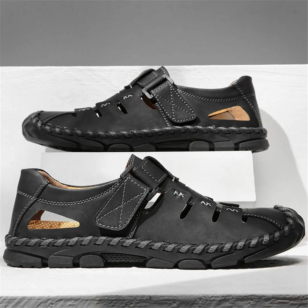 BIFINI Men's Handmade Leather Dress Sandals Adjustable Summer Walking Shoes