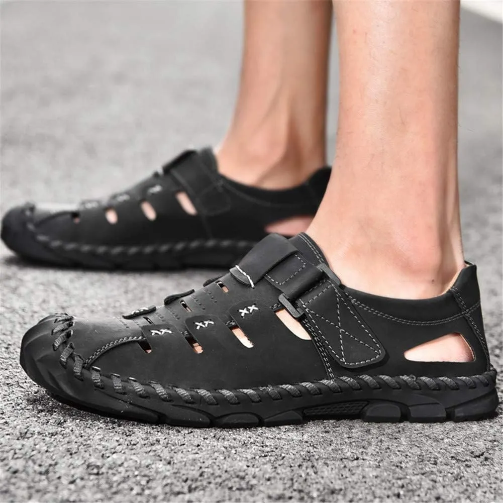BIFINI Men's Handmade Leather Dress Sandals Adjustable Summer Walking Shoes