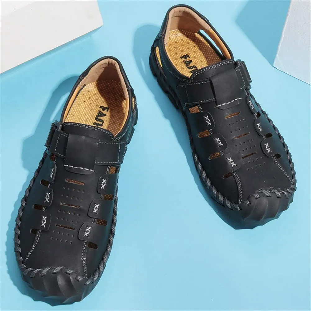 BIFINI Men's Handmade Leather Dress Sandals Adjustable Summer Walking Shoes