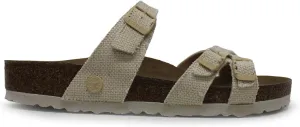 Birkenstock Unisex Franca Rivet Logo Textile Vegan Canvas Eggshell Sandals 9 W / 7 M US