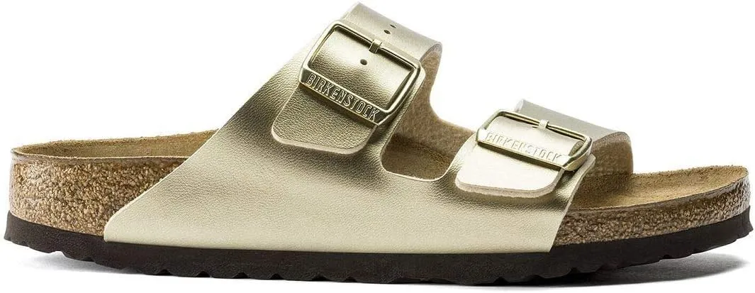 Birkenstock Womens Arizona Birko-Flor Open Toe Summer Sandals - Gold - 7-7.5