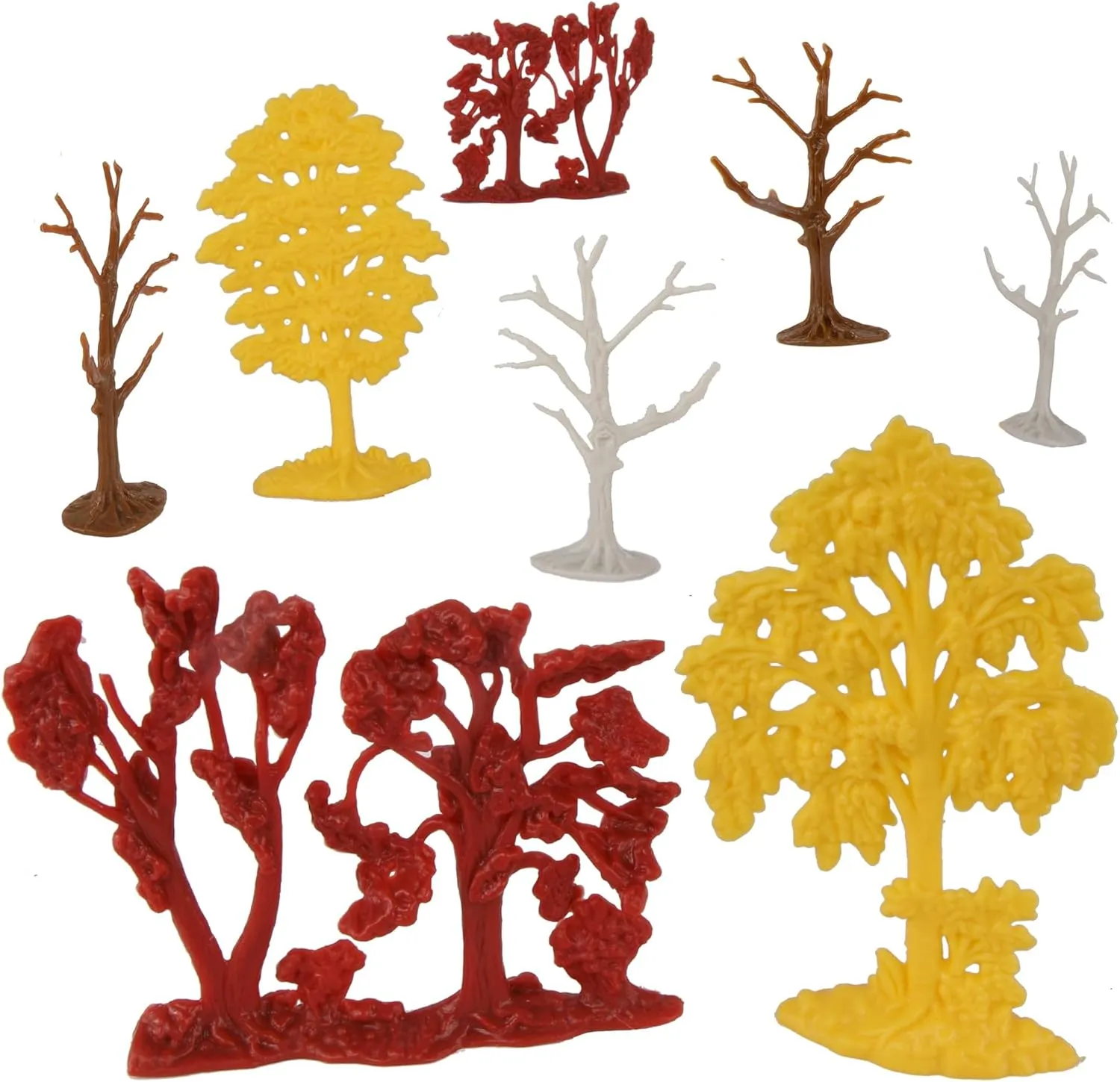 BMC CTS Fall Woodland Forest Trees - 8pc Plastic Playset Diorama Accessories
