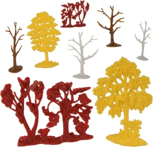 BMC CTS Fall Woodland Forest Trees - 8pc Plastic Playset Diorama Accessories