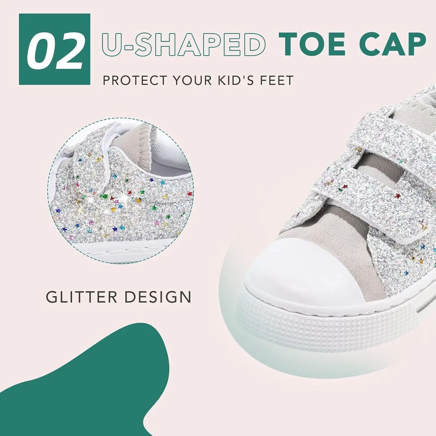 Boys Girls Sneakers Toddler Canvas Shoes Kids Walking Shoes with Hook and Loops