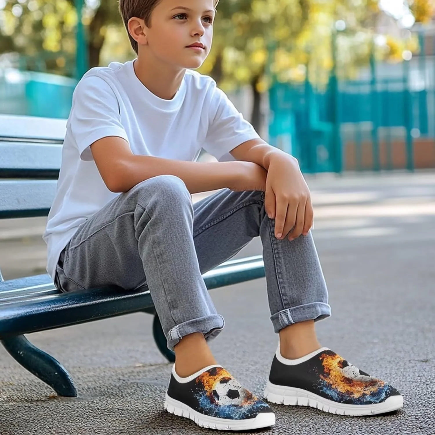 Boys School Running Shoes Kids 10-12 Non Slip Gym Athletic Shoes for Outdoor Activities