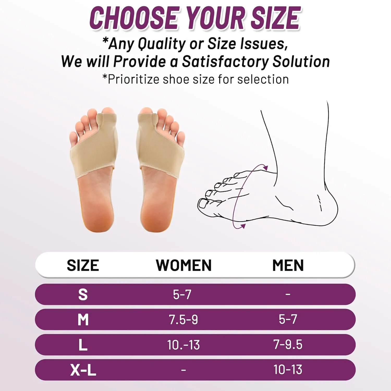 Bunion Corrector Sleeve, Breathable Bunion Big Toe Alignment Splint with Anti-Slip Heel Grip,4 Sizes,Extra Thick Gel Pads & Adjustable Straps for Hallux Valgus Comfort.