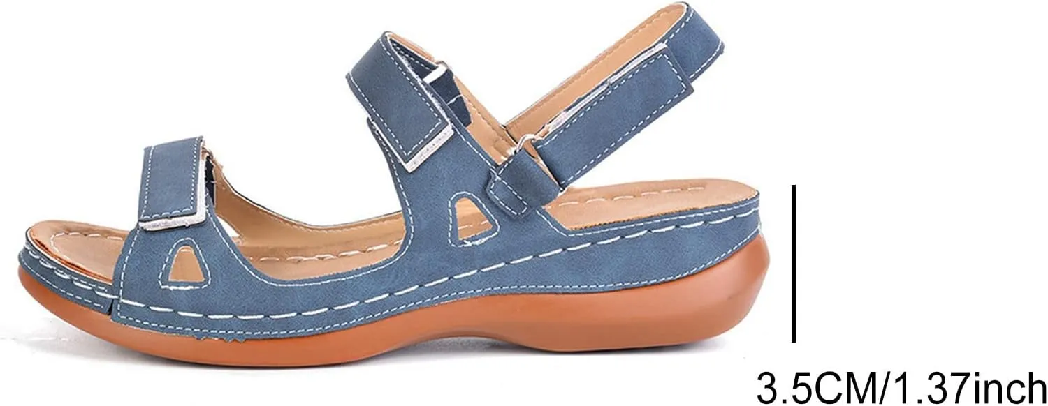 Casual Women's Platform Sandals with Adjustable Buckle Straps Stylish Open Toe Flats for Summer Resort Wear