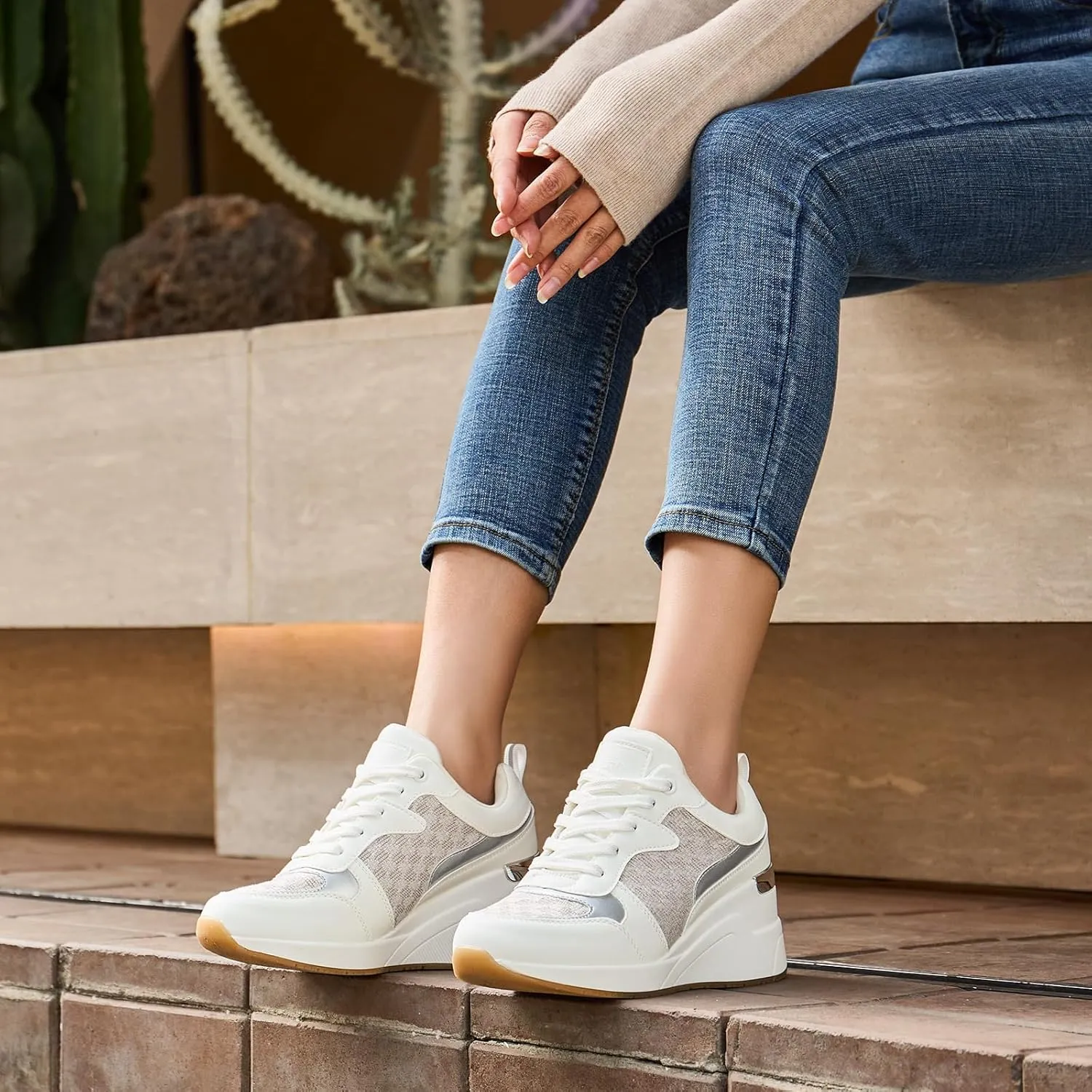 Cestfini Fashion Wedge Heeled Sneakers for Women