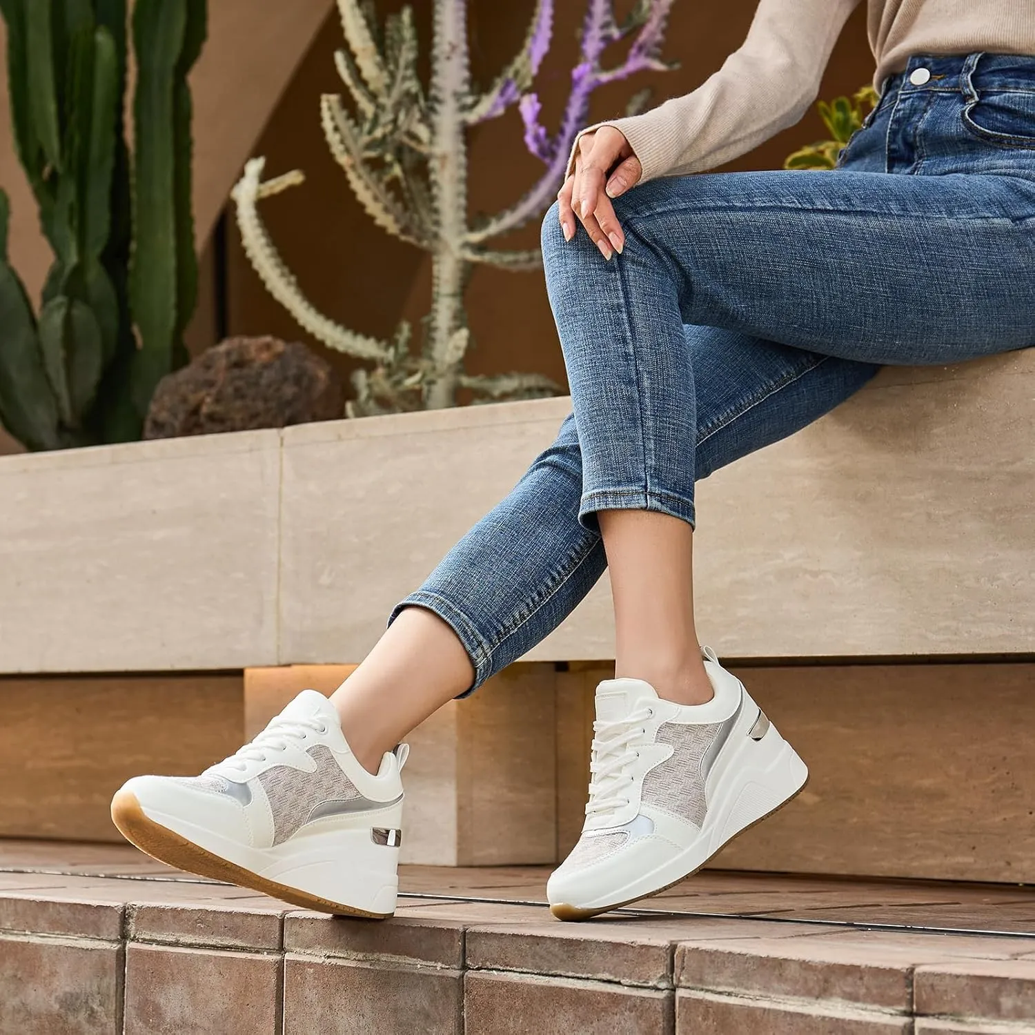 Cestfini Fashion Wedge Heeled Sneakers for Women