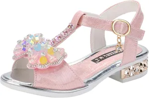 Children Shoes Diamond Butterfly Sandals Summer Fashion Thick Soles Open Toe Student Dance Princess Shoes