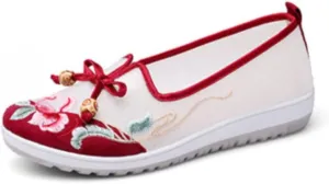 Chinese Slippers for Women Embroidered Loafers Mesh Slip on - Retro Trendy Cute Casual Comfortable Walking Beach Travel Lightweight Running Standing All Day Business Office Driving Birthday Gifts
