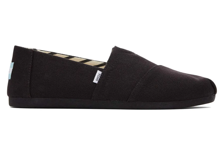 Classic Alpargata Recycled Cotton All Black Canvas