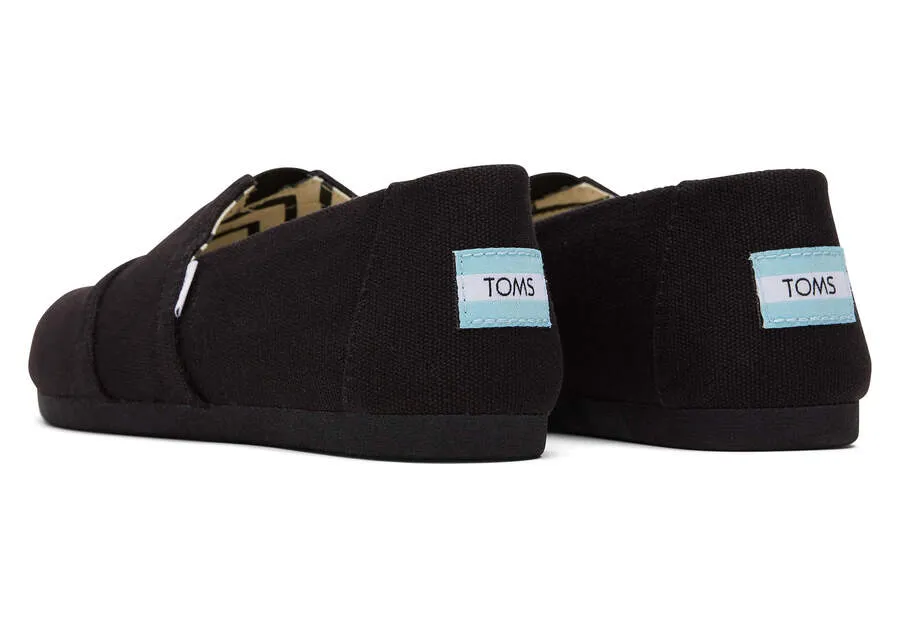 Classic Alpargata Recycled Cotton All Black Canvas