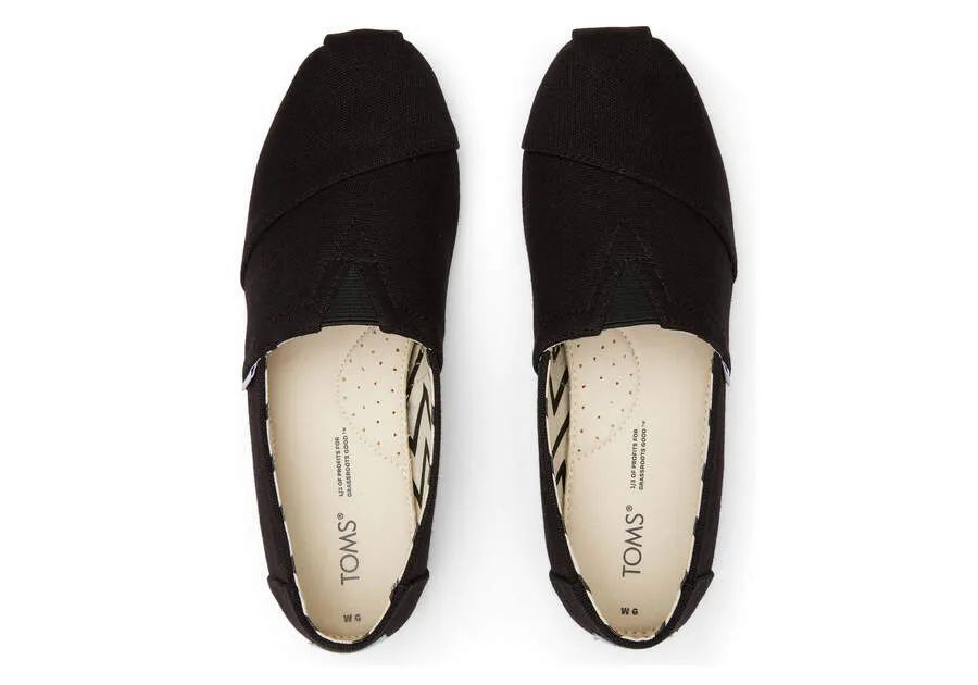 Classic Alpargata Recycled Cotton All Black Canvas