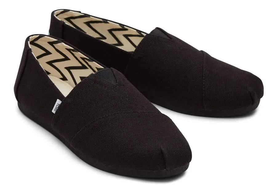 Classic Alpargata Recycled Cotton All Black Canvas