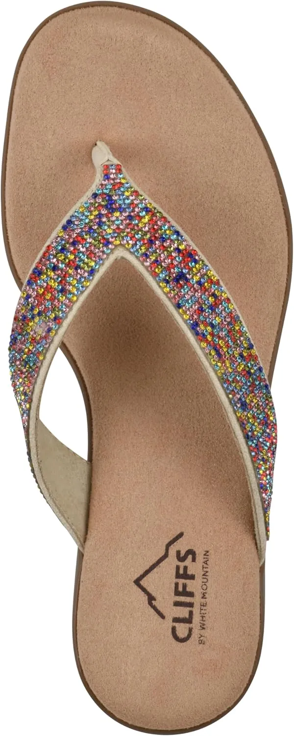 CLIFFS BY WHITE MOUNTAIN Women's Becharm Rhinestoned Thong Sandal