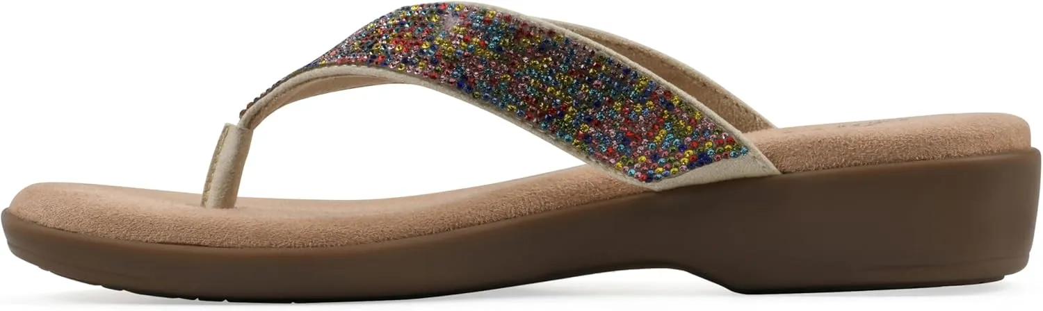 CLIFFS BY WHITE MOUNTAIN Women's Becharm Rhinestoned Thong Sandal