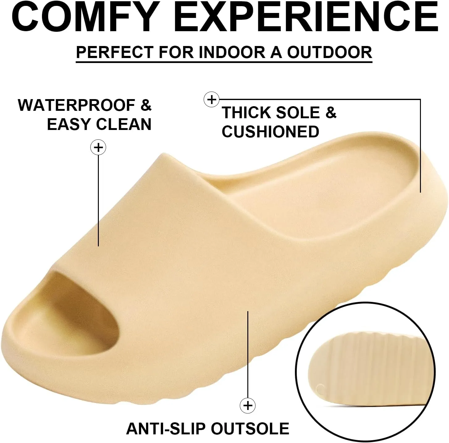 Cloud Slides Unisex, Platform Pillow Slippers Women, Sandals Men With Thick EVA Sole, Lightweight Soft Open Toe Shower Shoes Indoor Outdoor