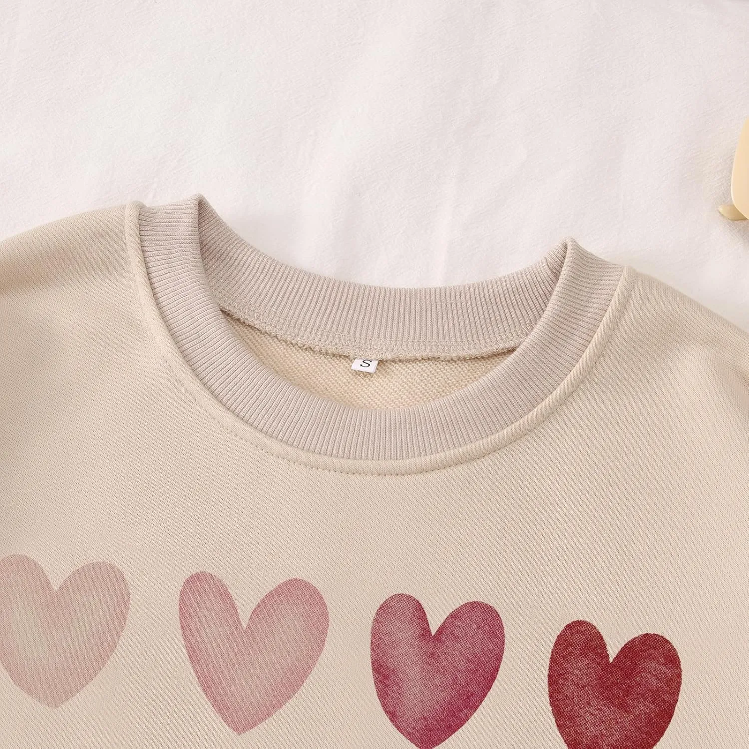 CM C&M WODRO Women Valentines Heart Sweatshirt Crewneck Long Sleeve Love Graphic Shirts Casual Pullover Tops Outfit